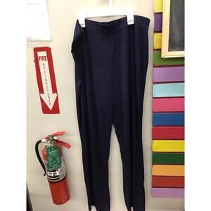 Susan graver essentials womens wide leg pants size large navy new HSN